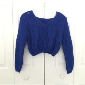 Women's Royal blue crop sweater